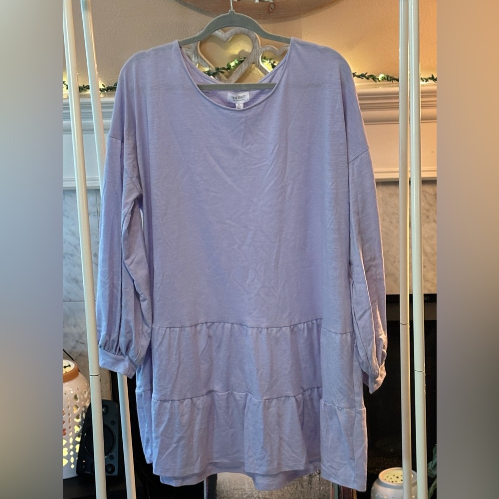 NWT Belk TRUE CRAFT lilac long sleeve mini dress XL
